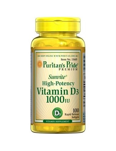 Vitamine D3 1000 UI, 100 gélules