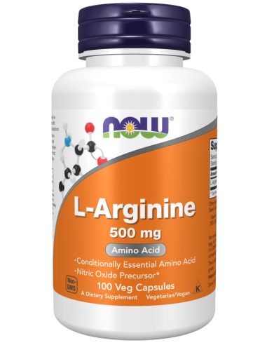 L-arginine 500 mg, 100 gélules.
