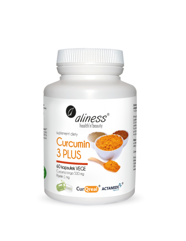 Curcumine PLUS Curcuma longa 500 mg Pipérine 1 mg, 60 gélules